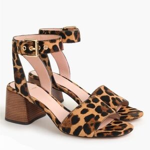 J. Crew Leopard Print Block Heel Sandals